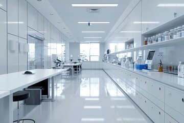 Clean modern white laboratory
