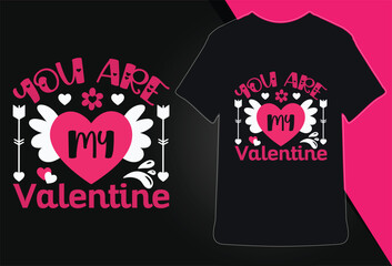 Valentine's day t-Shirt Design vector, T shirt design for happy valentine's day template, print, t shirt mockup