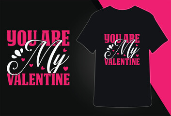 Valentine's day t-Shirt Design vector, T shirt design for happy valentine's day template, print, t shirt mockup