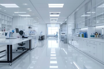 Naklejka na ściany i meble Clean modern white laboratory 