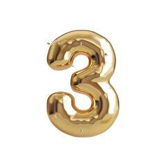 Naklejka premium 3d Royal Gold number 