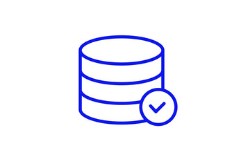 Isolated working database illustration in line style design. Vector illustration.	