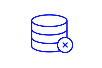 Isolated  missing database illustration in line style design. Vector illustration.	