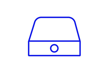 Isolated hard drive illustration in line style design. Vector illustration.	