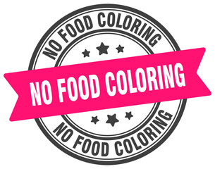 no food coloring stamp. no food coloring label on transparent background. round sign