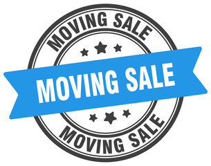 moving sale stamp. moving sale label on transparent background. round sign