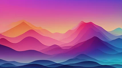 Keuken spatwand met foto abstract colored multicolored waves background © Lika