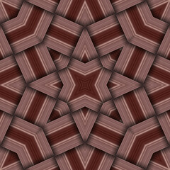 Seamless woven star pattern of stripes and lines. Square abstract pattern.