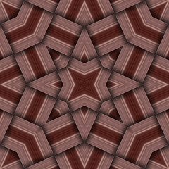 Seamless woven star pattern of stripes and lines. Square abstract pattern.