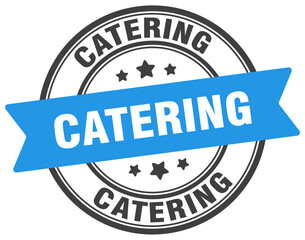catering stamp. catering label on transparent background. round sign