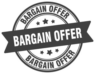 bargain offer stamp. bargain offer label on transparent background. round sign