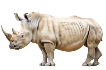Muurstickers Big white rhino in Africa © Jeerawut