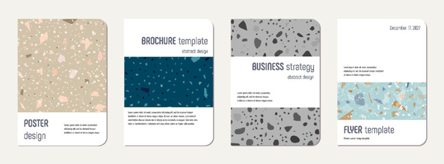 Brochure cover design. Terrazzo abstract