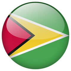 Obraz premium Guyana flag button.