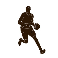 man playing basketball silhouette, vector