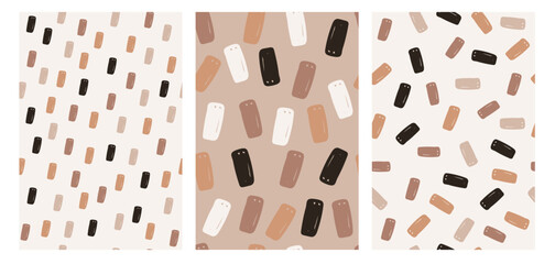 Seamless pattern set with shape. Brown and Beige Background. Print Ideal for fabric. Vector - 756319183