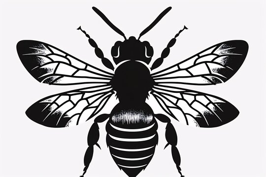 a black and white image of a bee