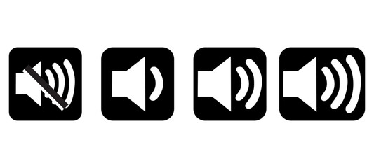 Speaker  Volume icon Vector. Loudspeaker icon vector. Mute and unmute volume sound flat vector icons.