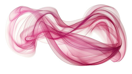 Pink smoke swirls gracefully on a clean white backdrop