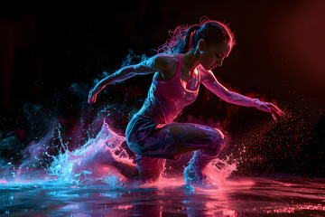 Pretty Young Woman in Cool Sports Outfit. Portrait of Female Model in Sportswear