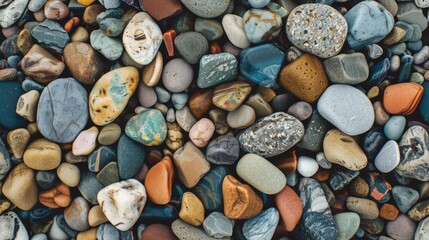 an abstract nature background featuring pebbles, showcasing the intricate texture and beauty of stones in their natural setting. SEAMLESS PATTERN
