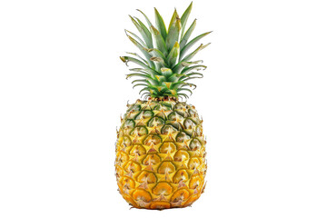 Close-up of vibrant pineapple against white background