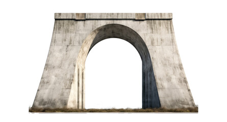 Fototapeta premium Antique concrete archway, a grand entryway, isolated on a transparent background. PNG, cutout, or clipping path.