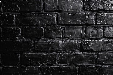 a black brick wall with white paint