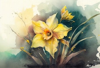 watercolor painting of flowers