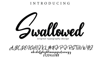 Swallowed Font Stylish brush painted an uppercase vector letters, alphabet, typeface