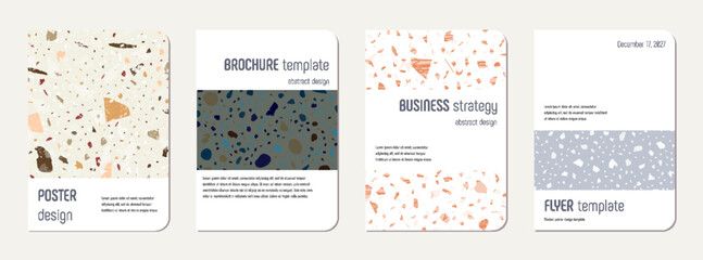 Note book cover design. Terrazzo abstract