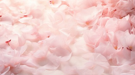 Fallen cherry blossom petals softly carpeting the ground - obrazy, fototapety, plakaty