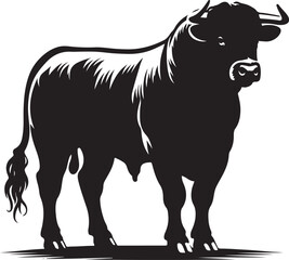 European Cattle Animal silhouette Vector Illustration