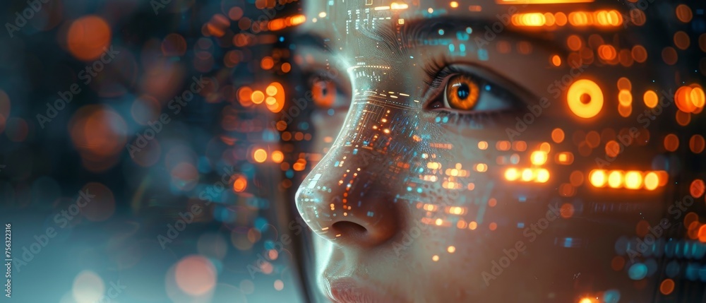 Poster concept of ai (artificial intelligence). deep learning. gui (graphical user interface).