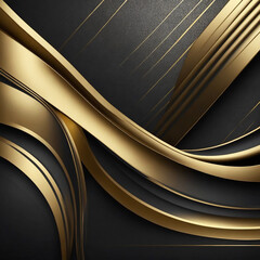 Elegant Black With Gold Line Side. Ai generate 