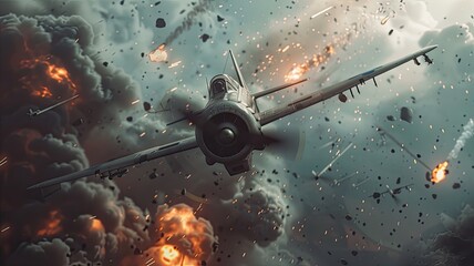 World War 3, capture the riveting moments of an airplane dogfight as fighter jets engage in a high-stakes aerial battle