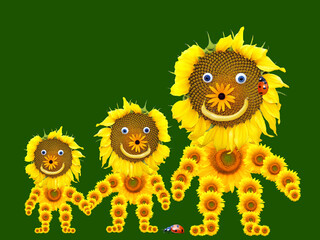 Familie aus Sonnenblumen