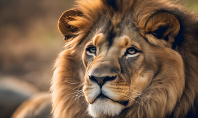 Closeup Lion Portrait - Powered by Adobe