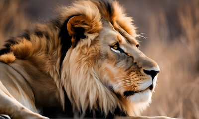 Closeup Lion Portrait