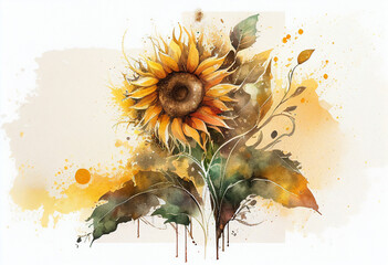 sunflowers on a white background