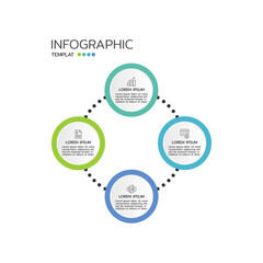 Circle infographic template with four steps or options, Concept of 4 features of startup project cycle. Modern infographic design template.
