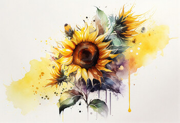 sunflower on a white background