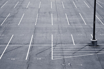 Empty reserved parking without cars seen from above