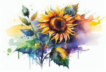 sunflower watercolor background