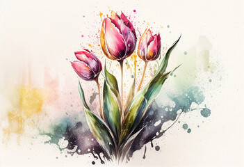 bouquet of spring tulips
