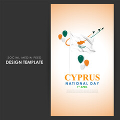 Vector illustration of Cyprus National Day social media feed template