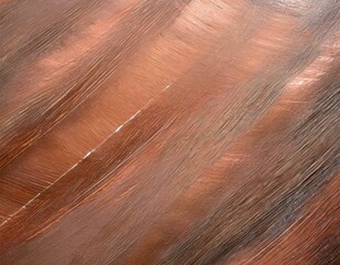 Fototapeta premium A copper surface with a brushed finish, displaying the metal's warm tones and the linear texture from the brushing technique.