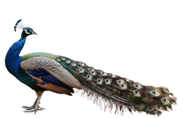 Beautiful long-tailed peacock, beautiful colors