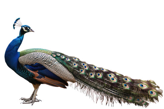 Beautiful long-tailed peacock, beautiful colors