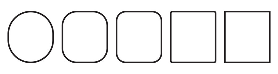 Rounded corners rectangles icons Vector